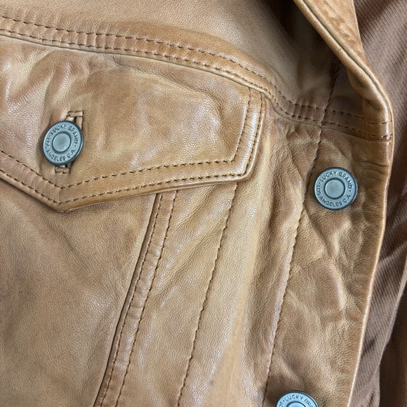Lucky Brand Women’s Tan Leather Jacket XXL NWT - Picture 3 of 7